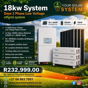18kW Deye 3 Phase Low Voltage Offgrid System