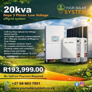 20kVA Deye 3 Phase Low Voltage Offgrid System