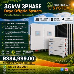 36kW 3PHASE Deye Offgrid System