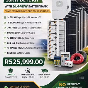 50kW Deye Kit with 61.44kWh Battery Bank